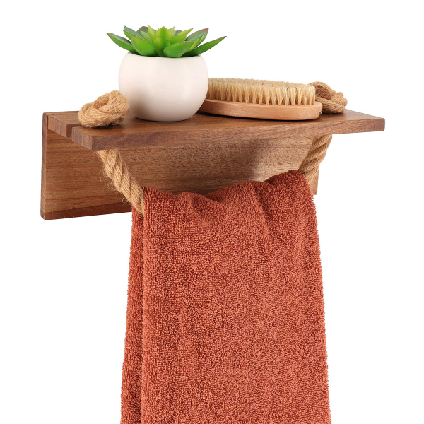 Κρεμάστρα Μπάνιου Για Πετσέτες Με Ράφι (30x12x15) T-D Natural 91058104