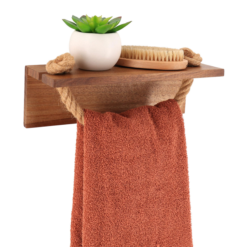 Κρεμάστρα Μπάνιου Για Πετσέτες Με Ράφι (30x12x15) T-D Natural 91058104