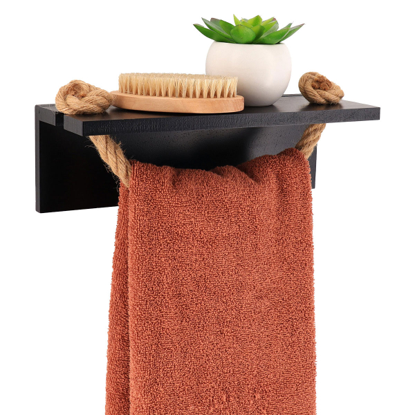 Κρεμάστρα Μπάνιου Για Πετσέτες Με Ράφι (30x12x15) T-D Black 91058103