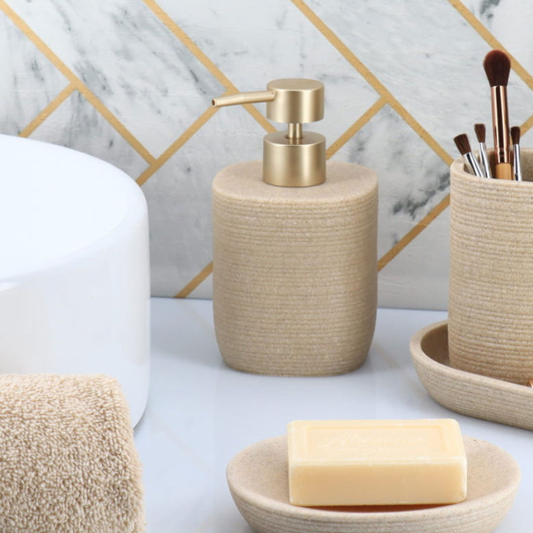 Dispenser Μπάνιου 400ml (Φ8.5x14.5) T-D Stripes Beige 62178161