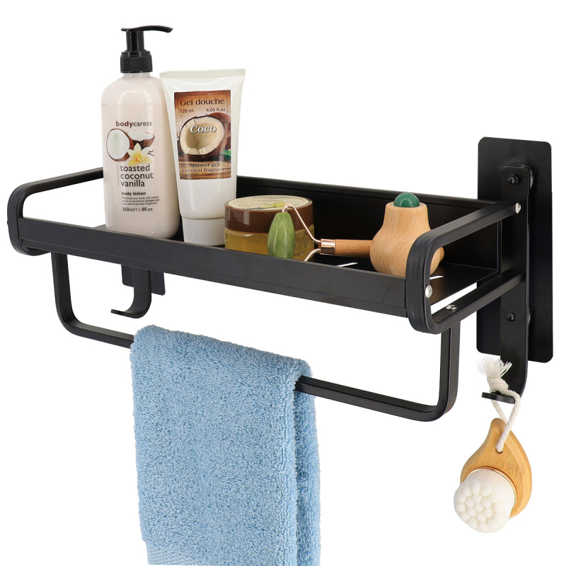 Ραφιέρα Μπάνιου Με Κρεμάστρα Για Πετσέτες T-D Black 91075108