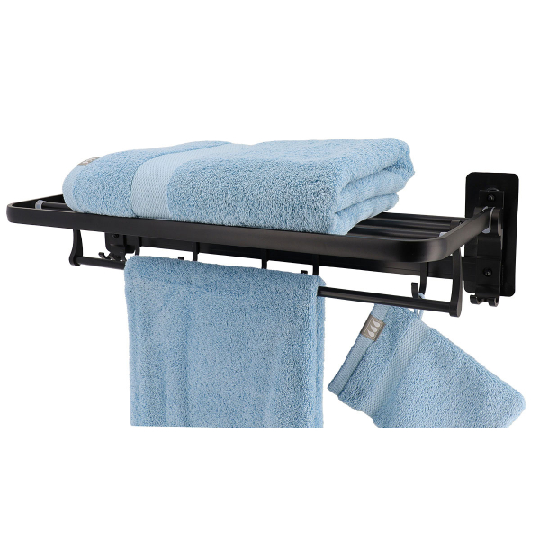 Ραφιέρα Μπάνιου Με Κρεμάστρα Για Πετσέτες T-D Black 91074108