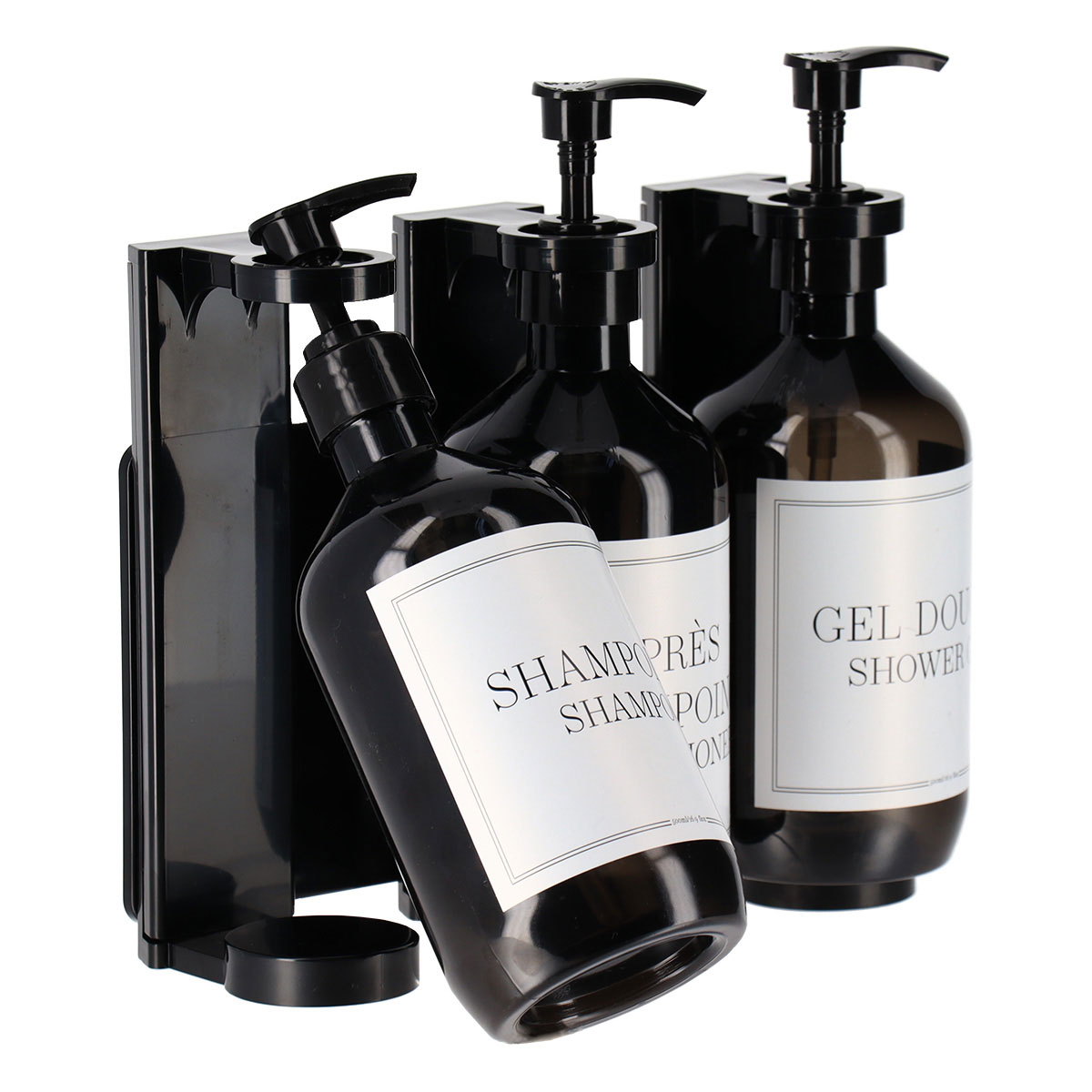 Επιτοίχια Dispenser για Σαμπουάν-Αφρόλουτρο (3Τμχ) T-D Black 62185103 Home Μπάνιο Αξεσουάρ Μπάνιου Spitishop