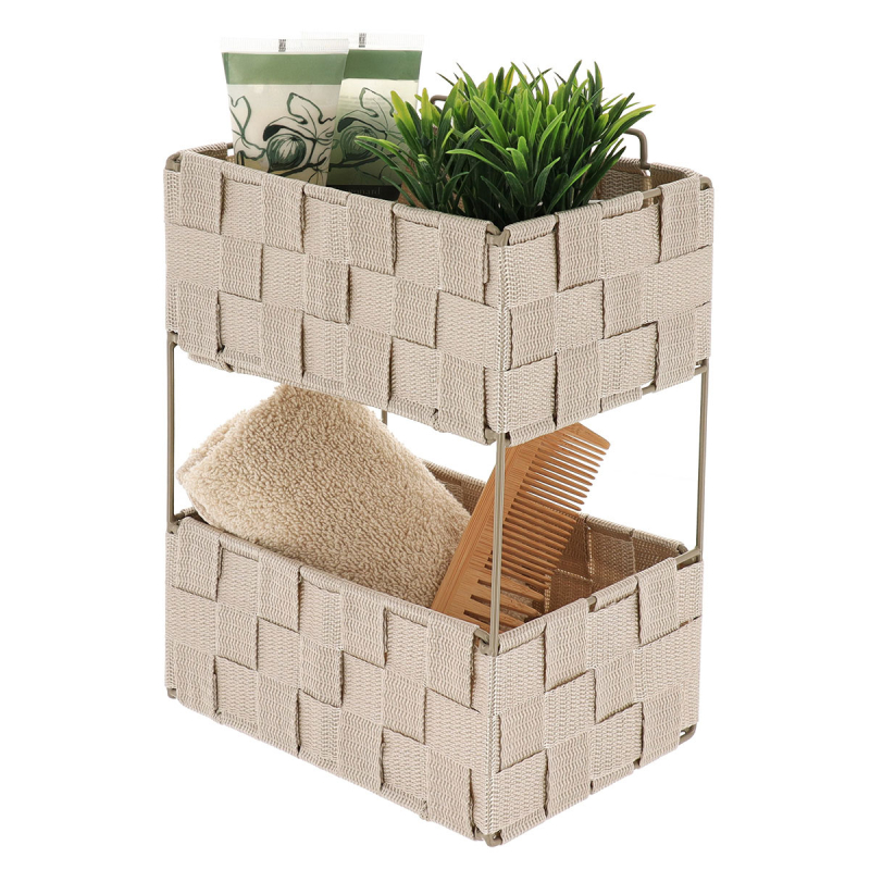 Ραφιέρα Μπάνιου Διπλή (20.5x13x28) T-D Beige 84230161