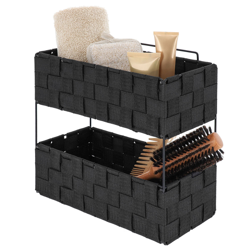 Ραφιέρα Μπάνιου Διπλή (29x12x27) T-D Black 84231103