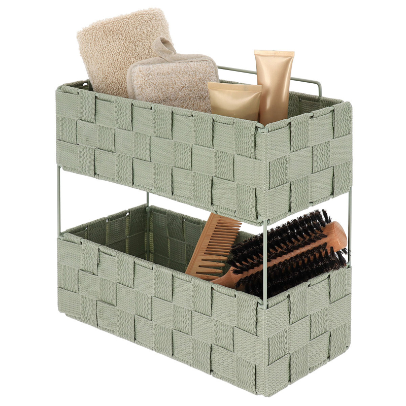 Ραφιέρα Μπάνιου Διπλή (29x12x27) T-D Sage Green 84231144