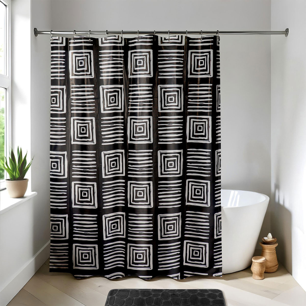 Κουρτίνα Μπάνιου Πλαστική (180x180) Με Κρίκους T-D Moussa 1103801