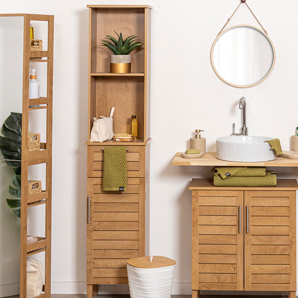 Ντουλάπι Μπάνιου Δαπέδου 4 Θέσεων Με Συρτάρι (35x26x173) T-D Colonial 9901825