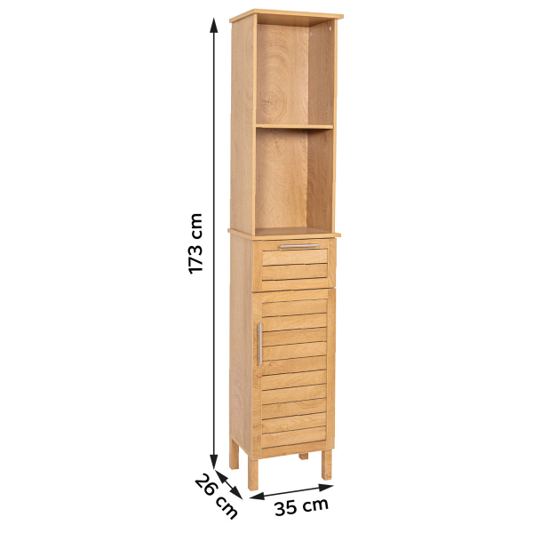 Ντουλάπι Μπάνιου Δαπέδου 4 Θέσεων Με Συρτάρι (35x26x173) T-D Colonial 9901825