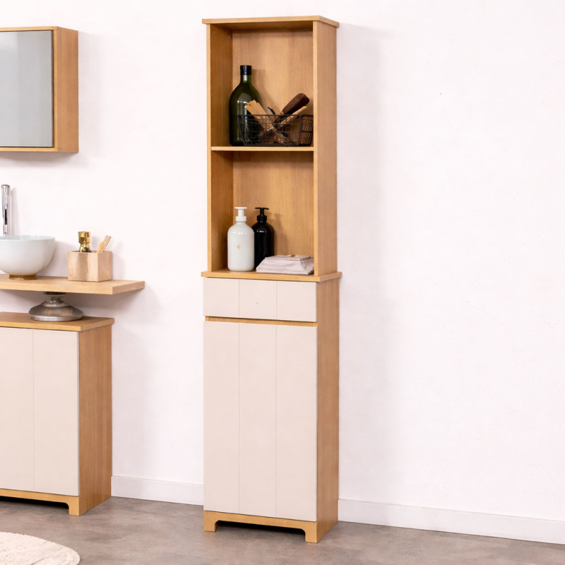 Ντουλάπι Μπάνιου Δαπέδου 4 Θέσεων Με Συρτάρι (38x26x174.5) T-D Rivoli 9901824