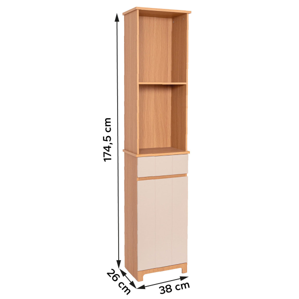 Ντουλάπι Μπάνιου Δαπέδου 4 Θέσεων Με Συρτάρι (38x26x174.5) T-D Rivoli 9901824