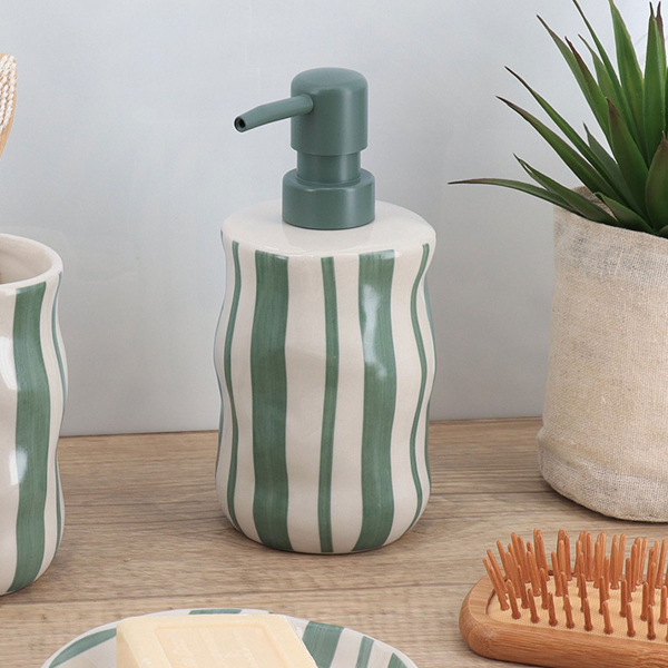 Dispenser Μπάνιου 350ml (Φ8.1x18.5) T-D Stripped Sage Green 62192144