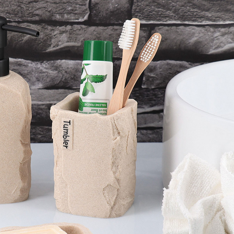 Ποτηροθήκη Μπάνιου (7.5x7.5x10.3) T-D Paola Square Natural 61198103