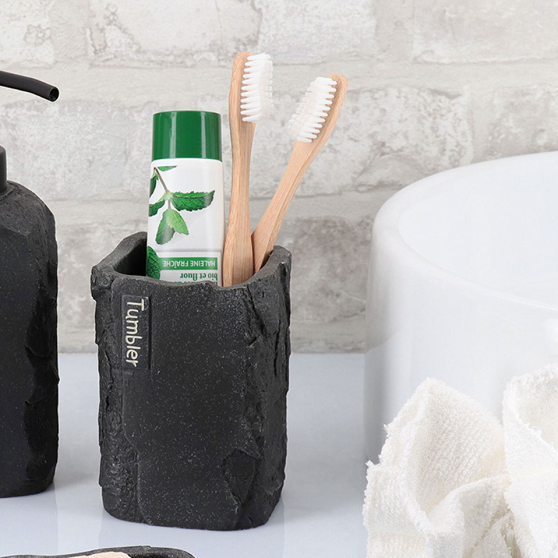 Ποτηροθήκη Μπάνιου (7.5x7.5x10.3) T-D Paola Square Black 61198103