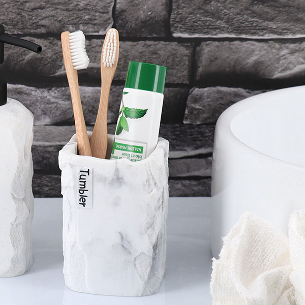 Ποτηροθήκη Μπάνιου (7.5x7.5x10.3) T-D Paola Square Marble 61198602