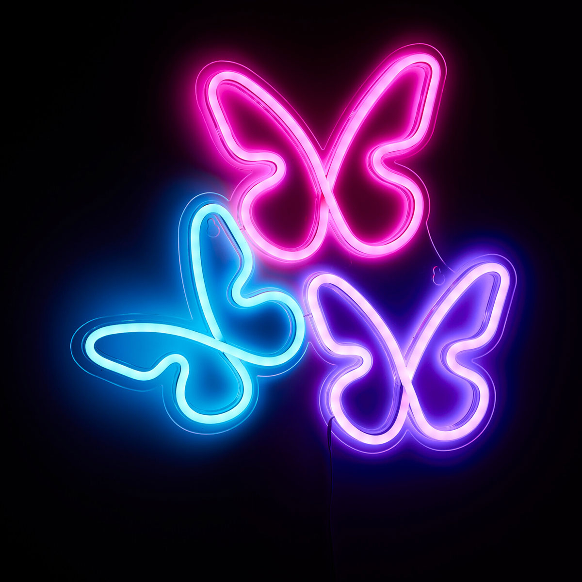 Διακοσμητικό Τοίχου Με Neon (32x33) K-M Butterflies NE1100200