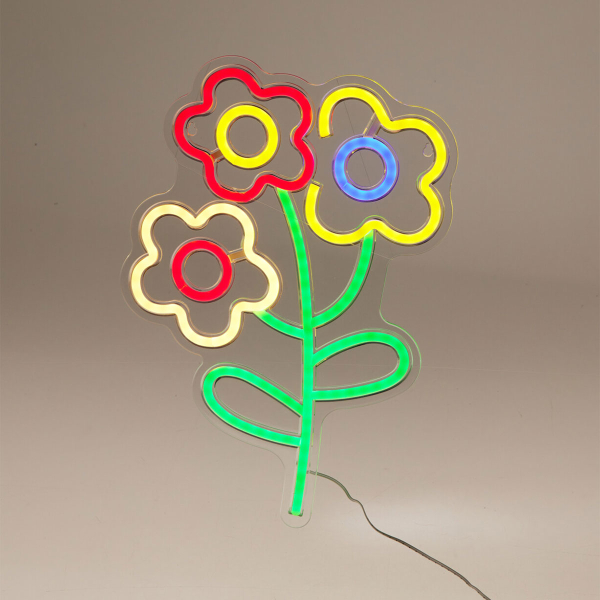 Διακοσμητικό Τοίχου Με Neon (26.5x39) K-M Flowers NE1100220
