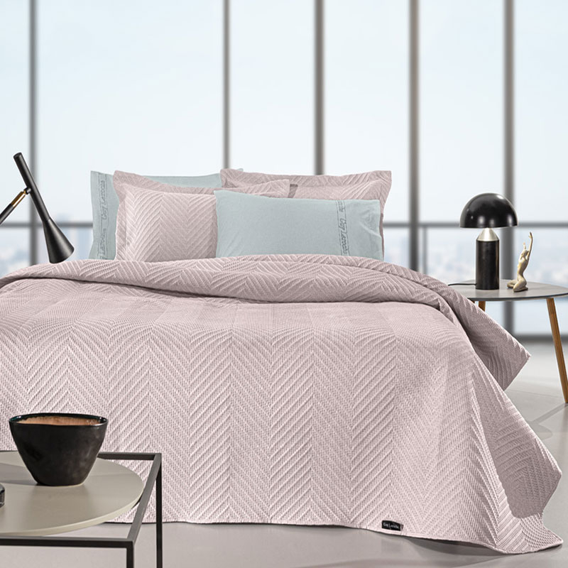 Κουβερλί Ημίδιπλο (180x240) + Διακοσμητική Μαξιλαροθήκη Guy Laroche Hamptons Sepia