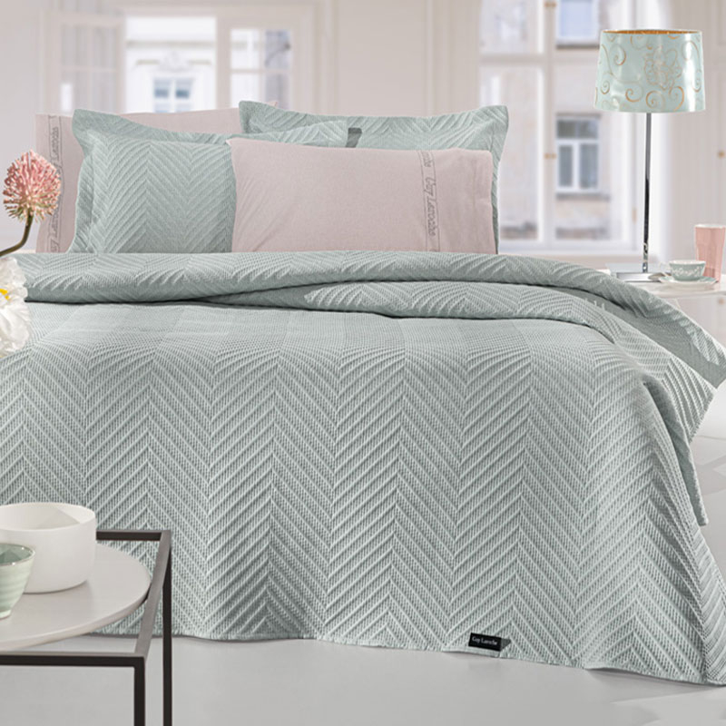 Κουβερλί Υπέρδιπλο (220x240) + Διακοσμητική Μαξιλαροθήκη Guy Laroche Hamptons Mint