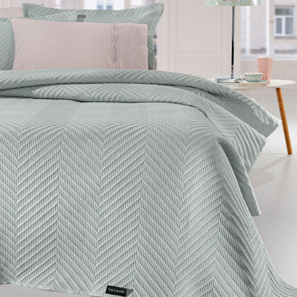 Κουβερλί Υπέρδιπλο (220x240) + Διακοσμητική Μαξιλαροθήκη Guy Laroche Hamptons Mint