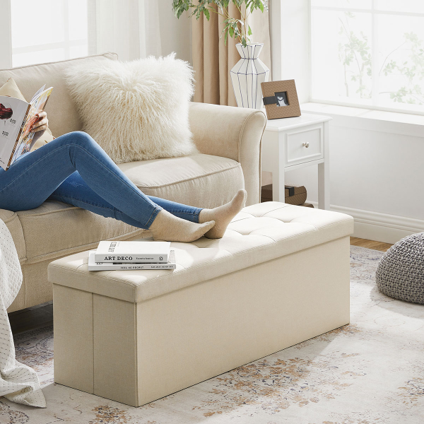 Ταμπουρέ Με Αποθηκευτικό Χώρο (110x38x38) Songmics LSF77BEV2