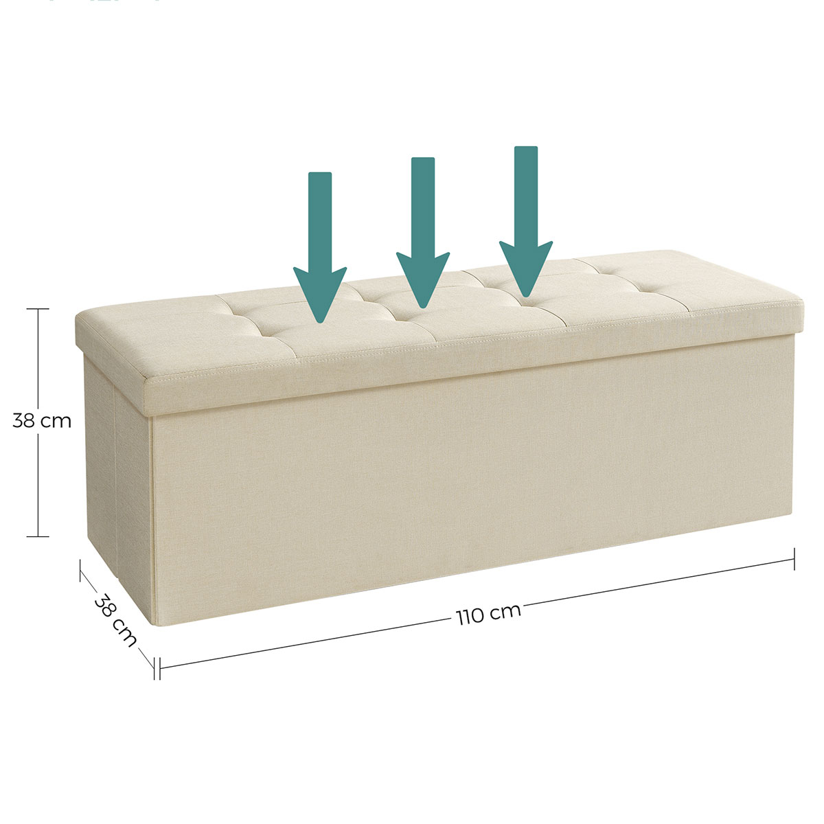 Ταμπουρέ με Αποθηκευτικό Χώρο (110X38X38) Songmics Lsf77Bev2 Home Έπιπλα Spitishop