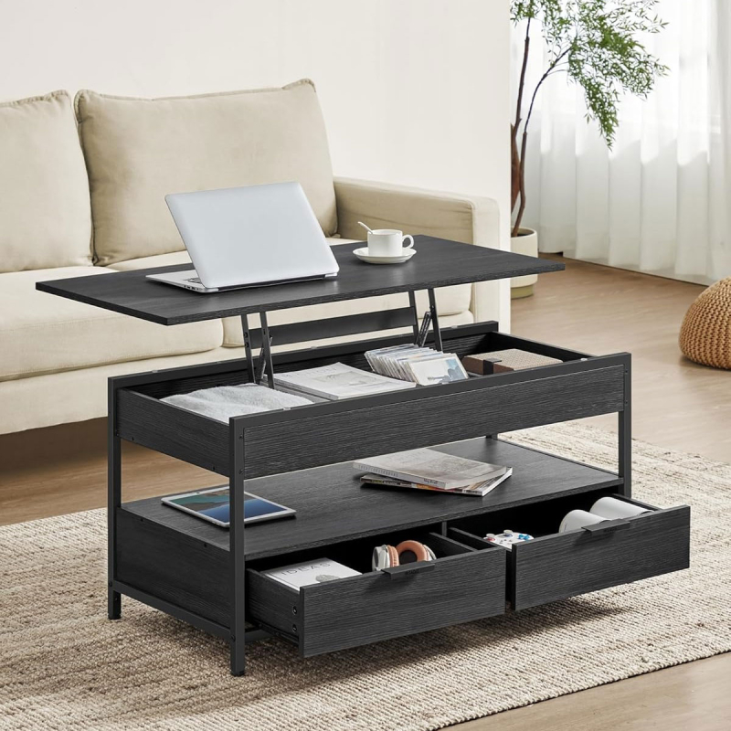 Τραπέζι Σαλονιού Με Σερβιτόρο & 2 Συρτάρια & Ράφι (100x50x48) Vasagle LCT209B22V1