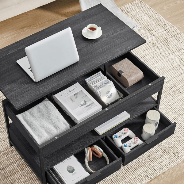 Τραπέζι Σαλονιού Με Σερβιτόρο & 2 Συρτάρια & Ράφι (100x50x48) Vasagle LCT209B22V1