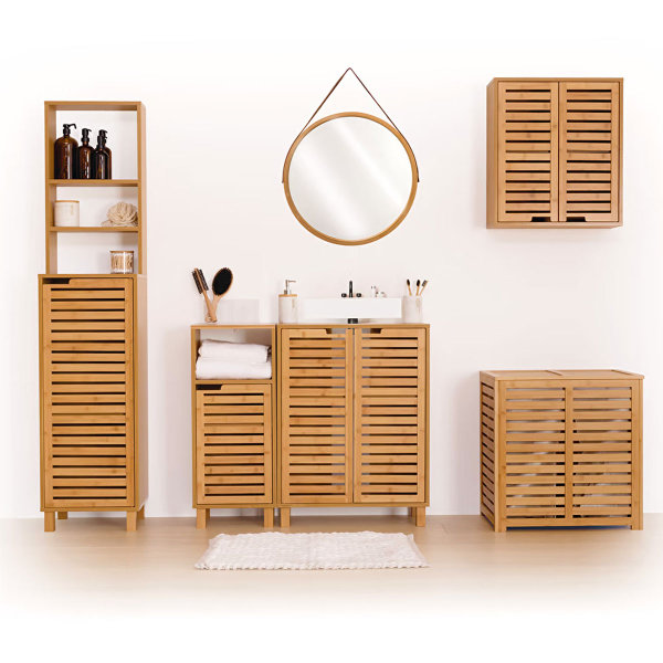 Ντουλάπι Νιπτήρα Μπάνιου (60x28x80) F-V Sicela Bamboo 160817