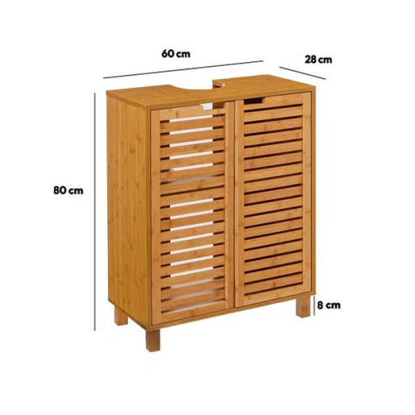 Ντουλάπι Νιπτήρα Μπάνιου (60x28x80) F-V Sicela Bamboo 160817