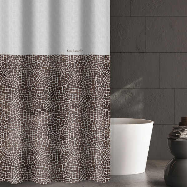 Κουρτίνα Μπάνιου (240x185) Με Τρουκς Guy Laroche Safari Choco