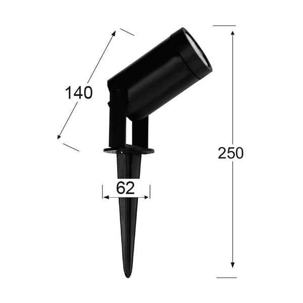 Σποτ Εξωτερικού Χώρου Καρφωτό Heronia Lesvos 42-0077 Grey