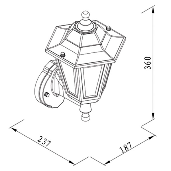 Απλίκα - Φανάρι Εξωτερικού Χώρου Heronia Milos 42-0084 Black