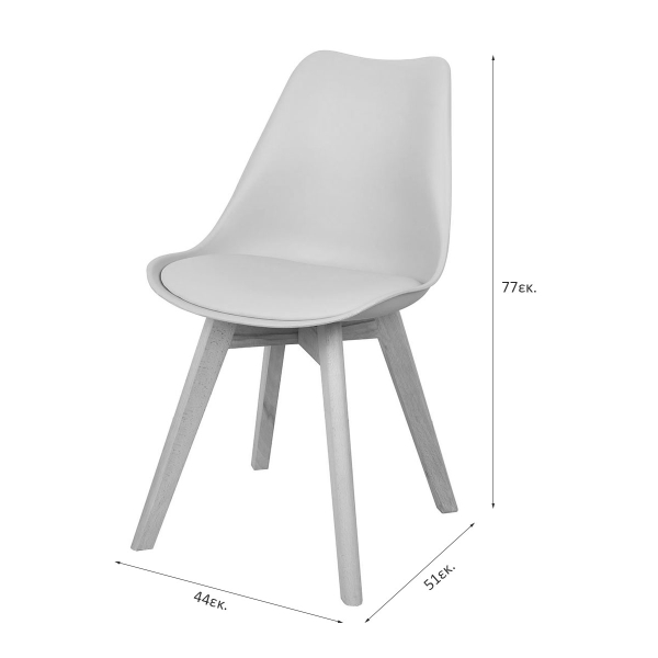 Καρέκλα Τραπεζαρίας (44x51x77) Spitishop Essential White