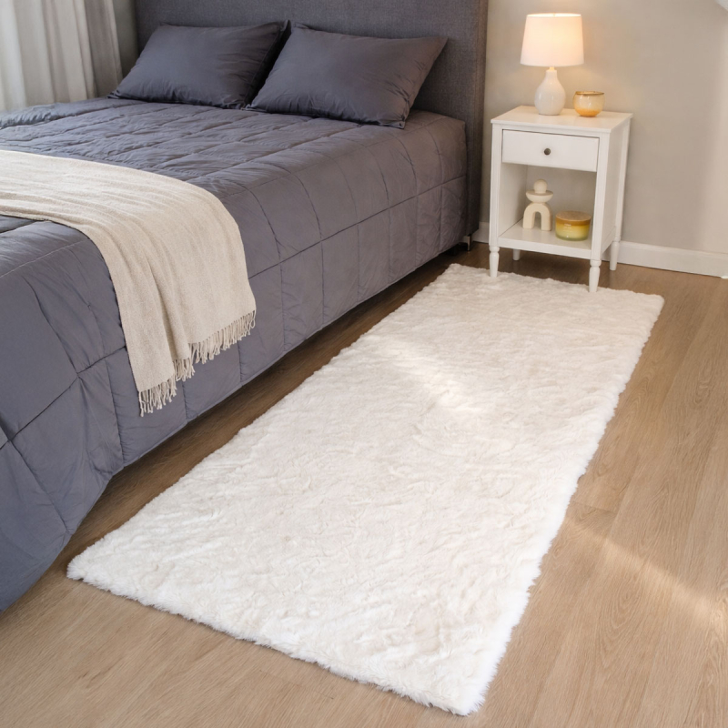 Χαλιά Κρεβατοκάμαρας Γούνινα (Σετ 3τμχ) Ravelia Fluffy Cream