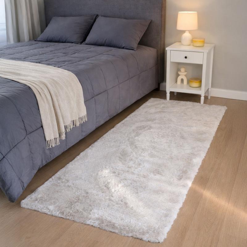 Χαλιά Κρεβατοκάμαρας Γούνινα (Σετ 3τμχ) Ravelia Fluffy Light Grey