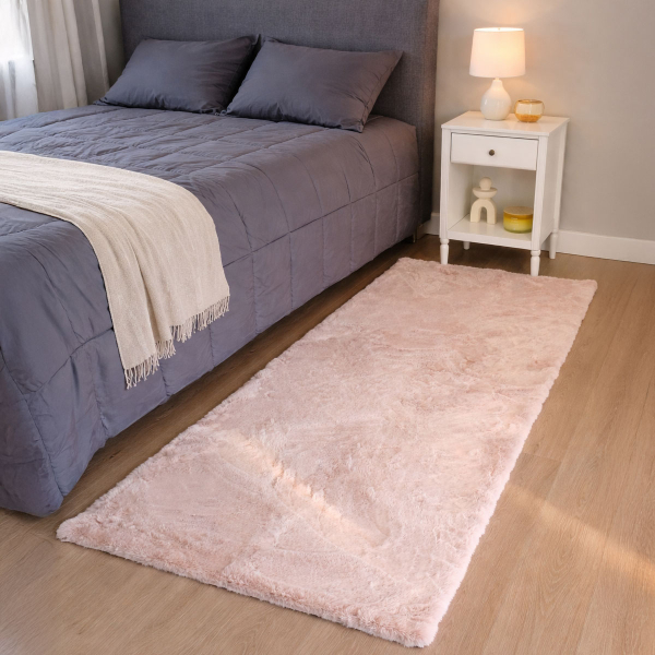 Χαλιά Κρεβατοκάμαρας Γούνινα (Σετ 3τμχ) Ravelia Fluffy Pink