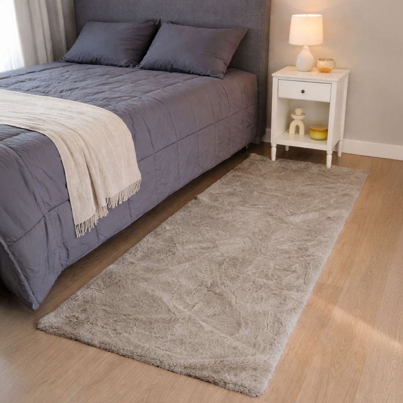 Χαλιά Κρεβατοκάμαρας Γούνινα (Σετ 3τμχ) Ravelia Fluffy Taupe