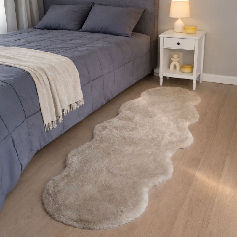 Xαλί Διαδρόμου Γούνινο (60x180) Ravelia Fluffy Taupe Animal Shape