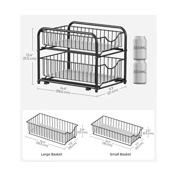 Συρταριέρα Οργάνωσης 2 Θέσεων (21x36.5x31.5) Songmics KCS017B01V1