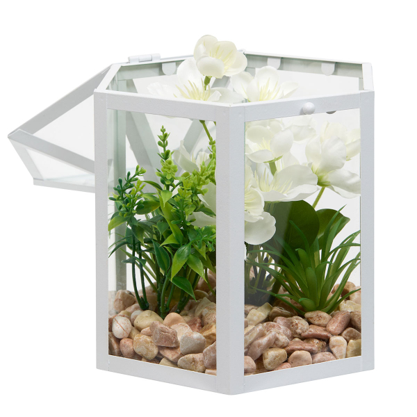 Τεχνητό Φυτό Σε Γυάλα (16.5x14x23) A-S Fleur De Rose 214020