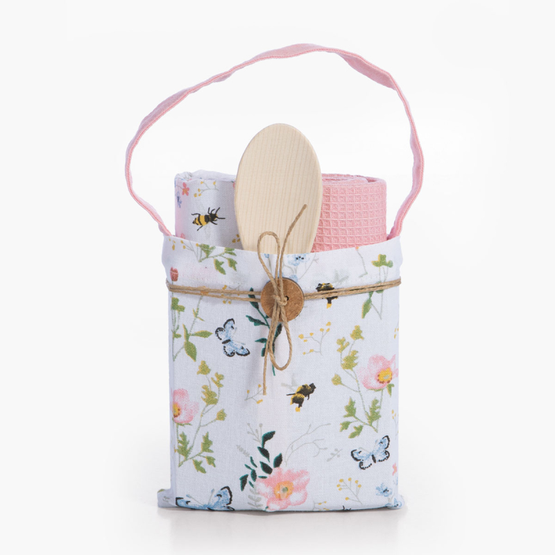 Πασχαλινά Ποτηρόπανα Δώρου Με Κουτάλα (Σετ 4τμχ) Nef Nef Homeware Blooming