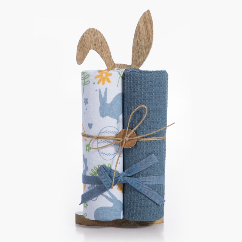 Πασχαλινά Ποτηρόπανα Με Διακοσμητικό (Σετ 3τμχ) Nef Nef Homeware Hare