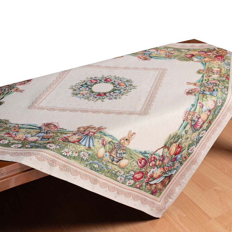 Πασχαλινό Τραπεζομάντηλο (140x140) Silk Fashion Spring Walk