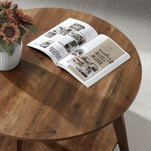 Τραπέζι Σαλονιού Με Ράφι (Φ80x45) Vasagle LCT243K41V1