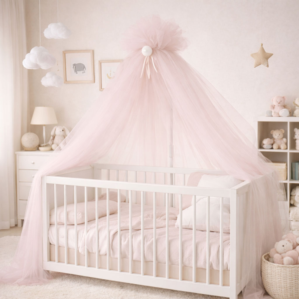 Κουνουπιέρα Κούνιας Με Σίδερο Abo Light Pink