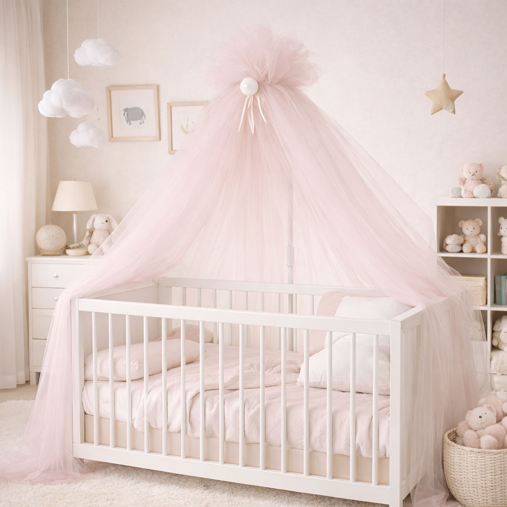 Κουνουπιέρα Κούνιας Με Σίδερο Abo Light Pink