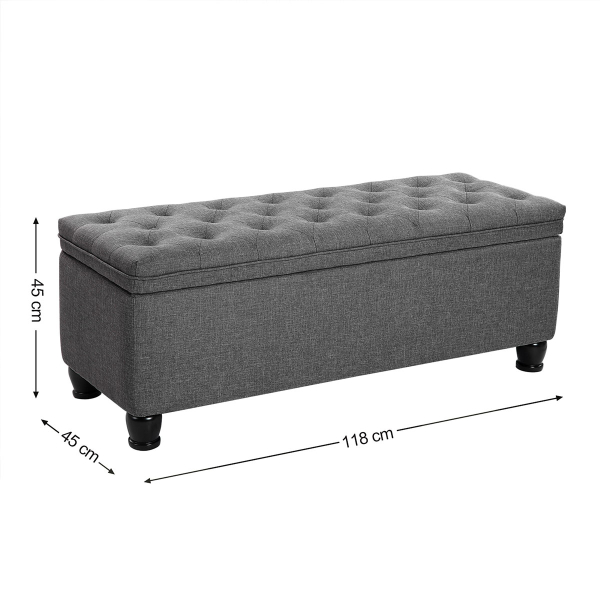 Ταμπουρέ Με Αποθηκευτικό Χώρο (118x45x45) Songmics LOM070G01