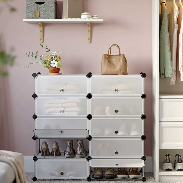 Κουτιά Αποθήκευσης - Παπουτσοθήκη 10τμχ Songmics LPC010WZ01