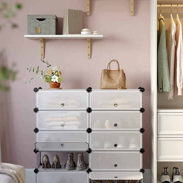 Κουτιά Αποθήκευσης - Παπουτσοθήκη 10τμχ Songmics LPC010WZ01